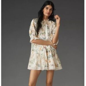 Pilcro Short-Sleeve Mock-Neck Ruffle Mini Dress